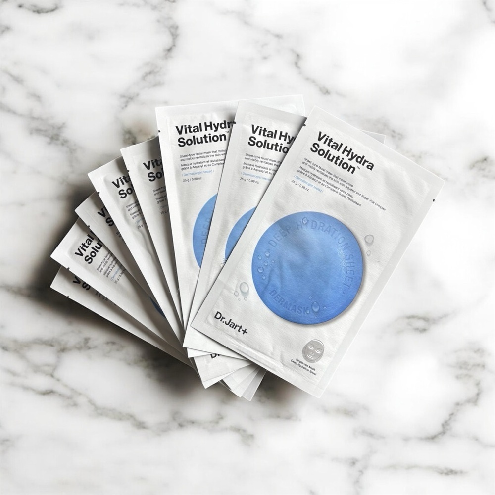 Dr. Jart+ Face Mask Set 8 Single Use Face Masks - Vital Hydra Solution NEW